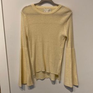 J.O.A Los Angeles lightweight cream sweater with flared sleeves